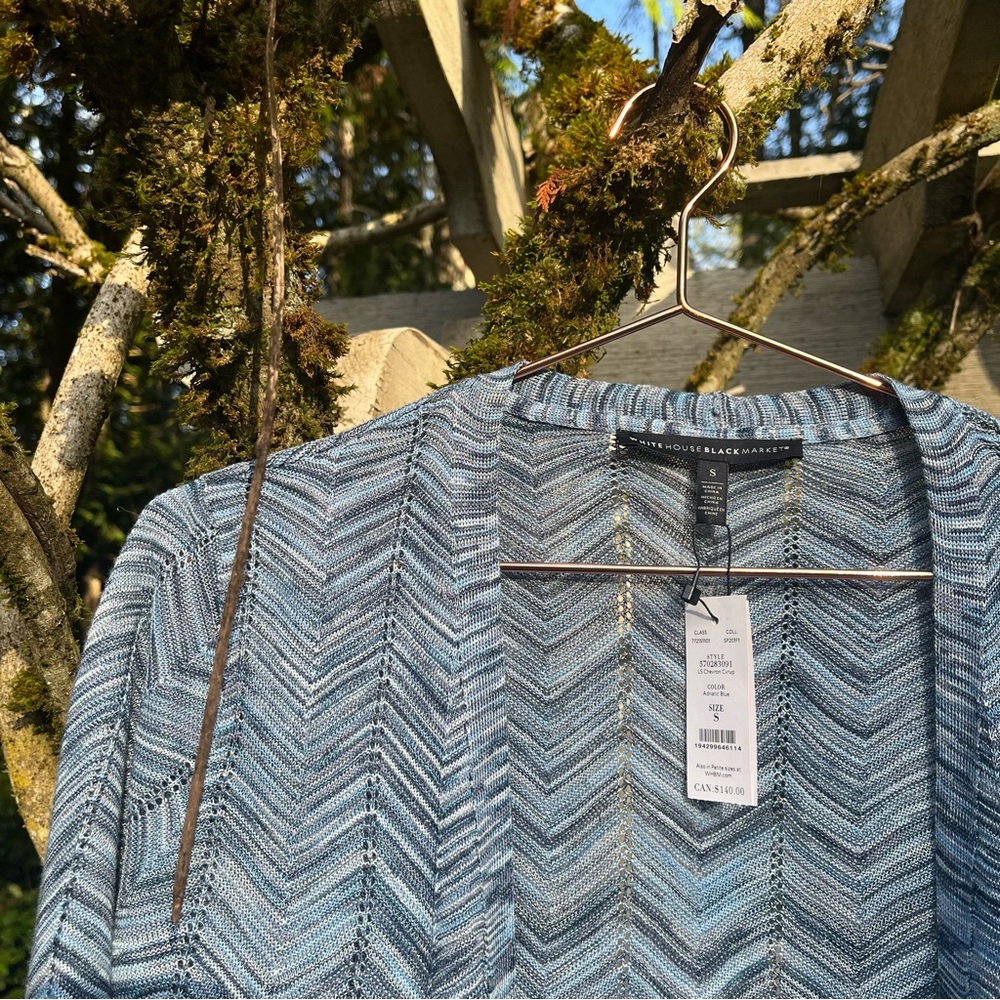 ❄️ Soft Chevron Knit Cardigan – Cozy Blue Layer ❄️ *cross-listed* - Picture 3 of 5
